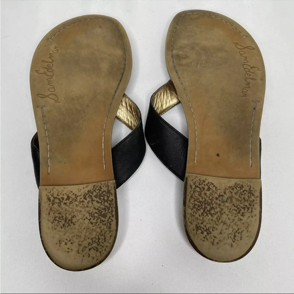Sam Edelman Womens Kyra Black Leather Sandals Size 7.5